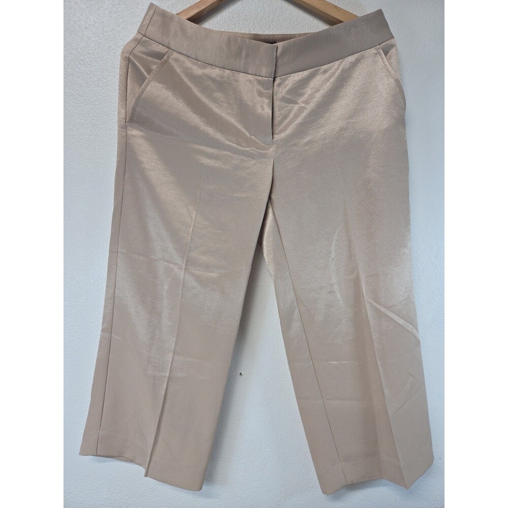 TEX Champagne Satin Tailored Trousers Sz 4 - Dress Pants, Quiet Luxury/Mob Wife
